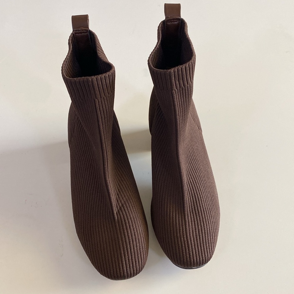 Brown Ankle Boots - sock Boots - Picture 4 of 6